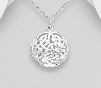 Şəkli böyütmək üçün tiklayın 925 Sterling Silver Celtic Locket Pendant