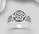 925 Sterling Silver Oxidized Celtic Locket Ring