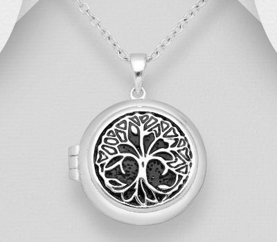 Malın səhifəsinə keç 925 Sterling Silver Tree Of Life Locket Pendant, Decorated with Colored Enamel