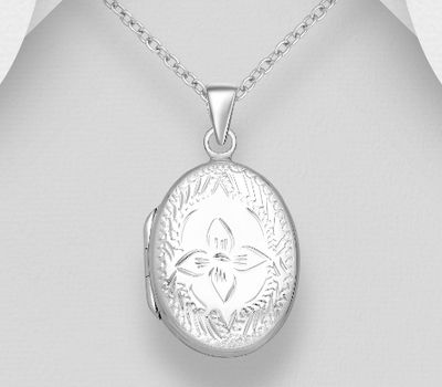 Şəkli böyütmək üçün tiklayın 925 Sterling Silver Flower Locket Pendant