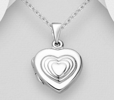 925 Sterling Silver Heart Locket Pendant