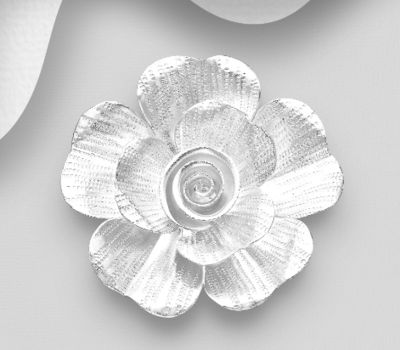 925 Sterling Silver Flower Brooch and Pendant