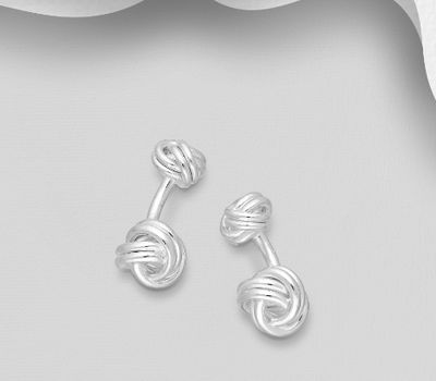 925 Sterling Silver Knot Cuff Links
