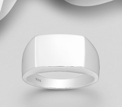 Şəkli böyütmək üçün tiklayın 925 Sterling Silver Engravable Ring