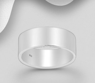 Şəkli böyütmək üçün tiklayın 925 Sterling Silver Engravable Matt Band Ring, 7 mm Wide.