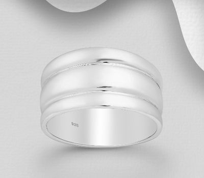 925 Sterling Silver Engravable Ring, 11 mm Wide.