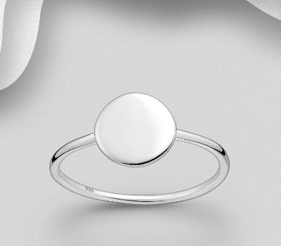 925 Sterling Silver Engravable Circle Ring