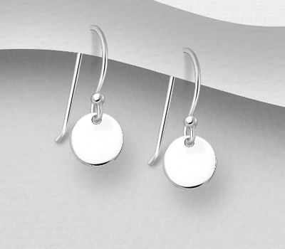 925 Sterling Silver Engravable Hook Earrings