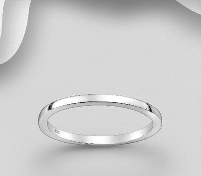925 Sterling Silver Engravable Band Ring, 2 mm Wide