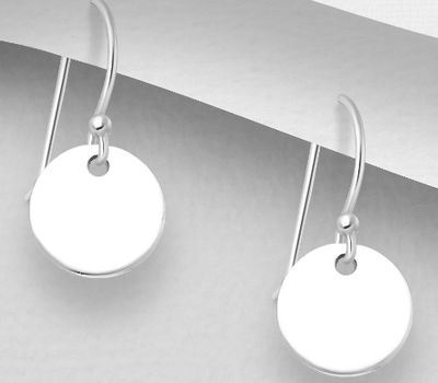 925 Sterling Silver Engravable Circle Hook Earrings