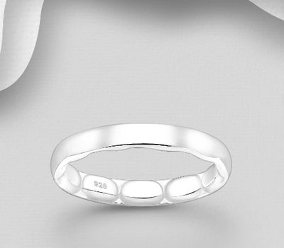 925 Sterling Silver Engravable Band Ring, 3 mm Wide