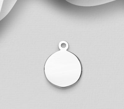 Şəkli böyütmək üçün tiklayın 925 Sterling Silver Engravable Circle Tag