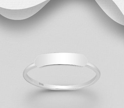 Şəkli böyütmək üçün tiklayın 925 Sterling Silver Engravable Ring