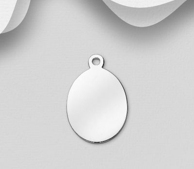 925 Sterling Silver Engravable Oval Tag