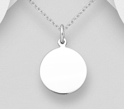 925 Sterling Silver Engravable Tag Pendant