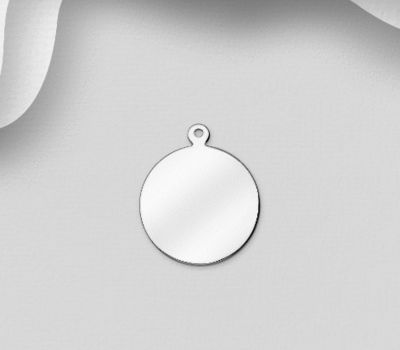 Şəkli böyütmək üçün tiklayın 925 Sterling Silver Engravable Circle Tag