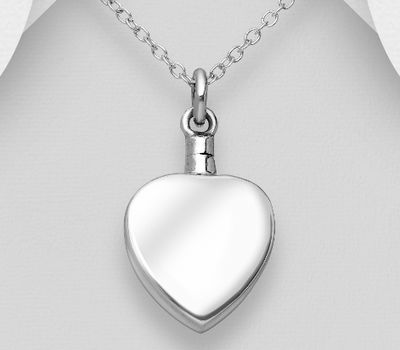 925 Sterling Silver Circle Keepsake Cremation Pendant, screw-on top. Hole size: 2.6 mm.