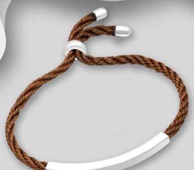 Şəkli böyütmək üçün tiklayın 925 Sterling Silver Adjustable Tube Bracelet, Engravable
