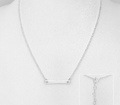 Şəkli böyütmək üçün tiklayın 925 Sterling Silver Bar Necklace