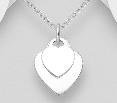 Şəkli böyütmək üçün tiklayın 925 Sterling Silver Engravable Heart Pendant
