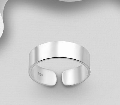 925 Sterling Silver Adjustable Toe Ring, Engravable