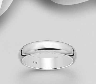 925 Sterling Silver Engravable Band Ring, 5 mm Wide