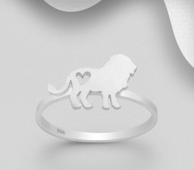 925 Sterling Silver Lion Ring