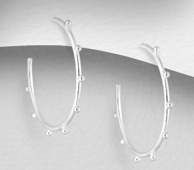 Şəkli böyütmək üçün tiklayın 925 Sterling Silver Push-Back Earrings