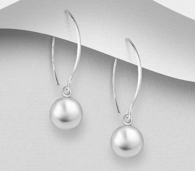 Şəkli böyütmək üçün tiklayın 925 Sterling Silver Ball Hook Earrings