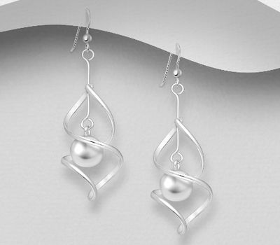 Şəkli böyütmək üçün tiklayın 925 Sterling Silver Ball Hook Earrings