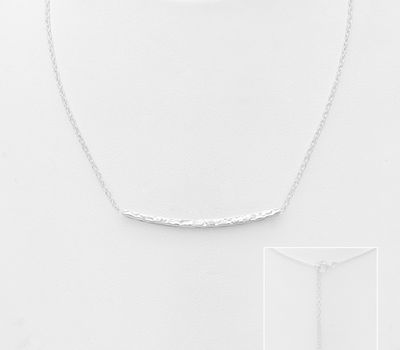 Şəkli böyütmək üçün tiklayın 925 Sterling Silver Hammered Necklace