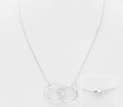 925 Sterling Silver Circle Links Necklace