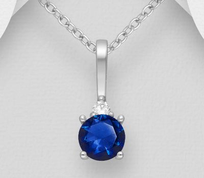 925 Sterling Silver Pendant Decorated with CZ Simulated Diamonds