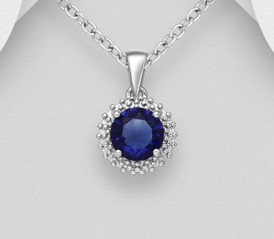 925 Sterling Silver Pendant Decorated with CZ Simulated Diamonds