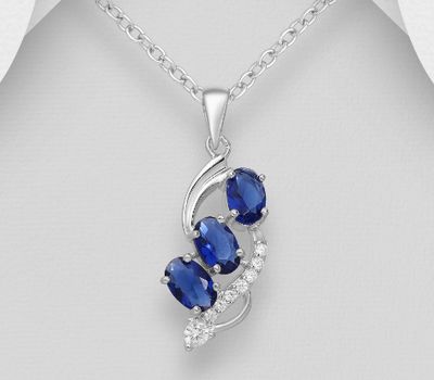 925 Sterling Silver Pendant, Decorated with CZ Simulated Diamonds