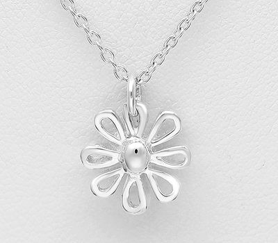 925 Sterling Silver Flower Necklace