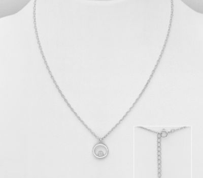 925 Sterling Silver Necklace Decorated with CZ Simulated Diamonds