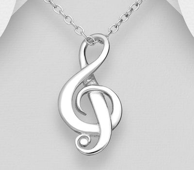 925 Sterling Silver Musical Notes Pendant