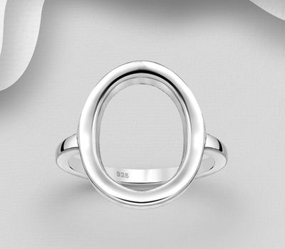 Şəkli böyütmək üçün tiklayın 925 Sterling Silver Oval Ring