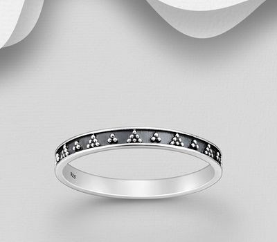 Şəkli böyütmək üçün tiklayın 925 Sterling Silver Oxidized Band Ring, 2.5 mm Wide