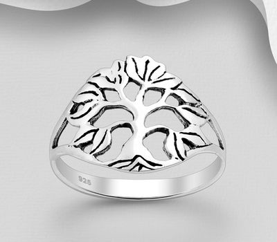 Şəkli böyütmək üçün tiklayın 925 Sterling Silver Tree Of Life Ring