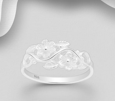 Şəkli böyütmək üçün tiklayın 925 Sterling Silver Flower Ring