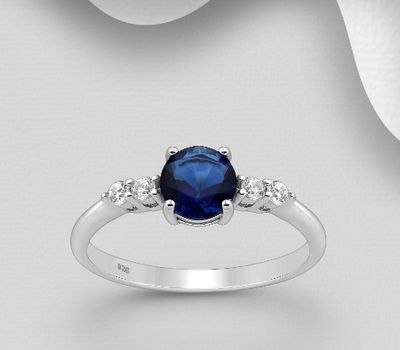 Şəkli böyütmək üçün tiklayın 925 Sterling Silver Ring Decorated with CZ Simulated Diamonds