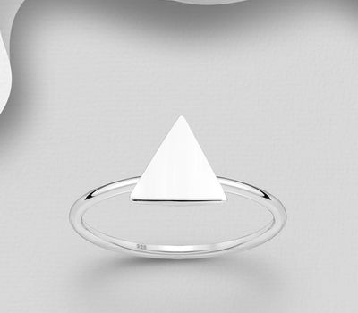 Şəkli böyütmək üçün tiklayın 925 Sterling Silver Triangle Ring