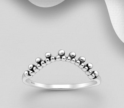 Şəkli böyütmək üçün tiklayın 925 Sterling Silver Oxidized Ball Ring