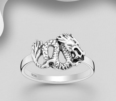 925 Sterling Silver Dragon Ring
