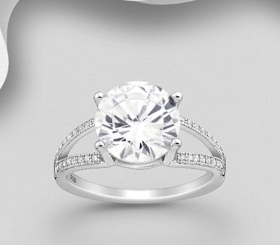 Şəkli böyütmək üçün tiklayın 925 Sterling Silver Ring, Decorated with CZ Simulated Diamonds