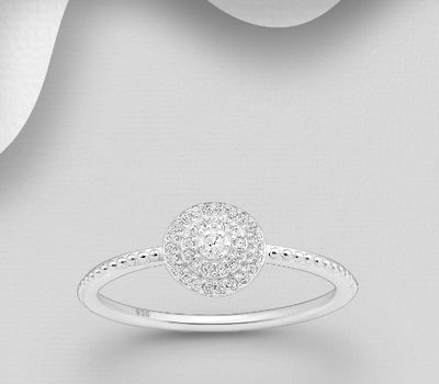 Şəkli böyütmək üçün tiklayın 925 Sterling Silver Ring, Decorated with CZ Simulated Diamonds