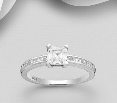 Şəkli böyütmək üçün tiklayın 925 Sterling Silver Ring, Decorated with CZ Simulated Diamonds