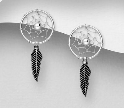 925 Sterling Silver Dream Catcher Earrings